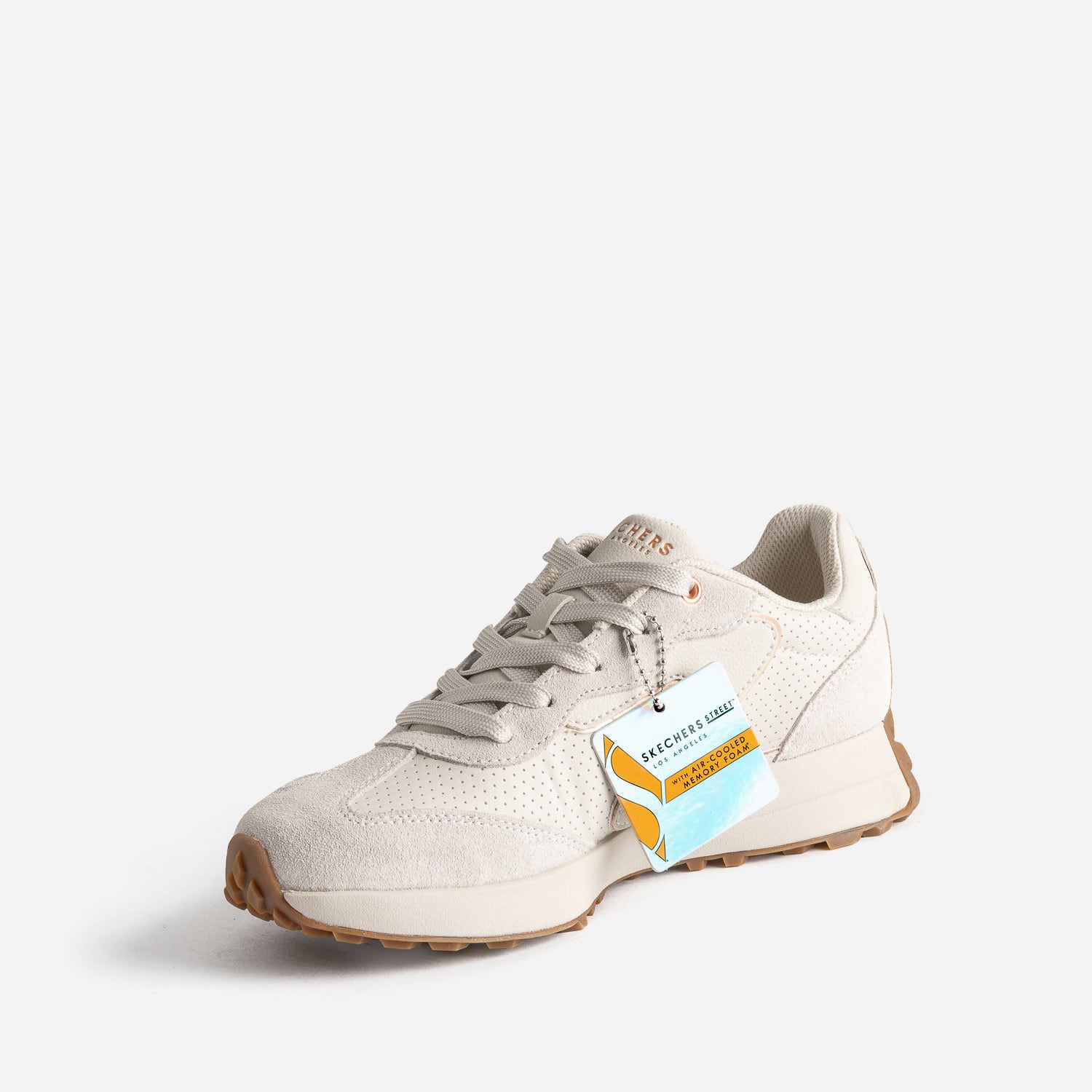 Tennis SKECHERS beige bi-matière