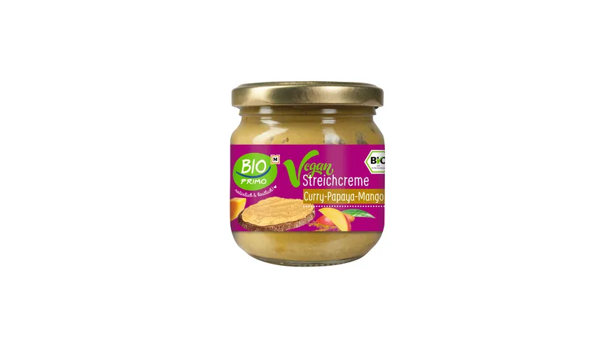 BIO PRIMO Bio vegane Streichcreme Curry Papaya Mango 180 g