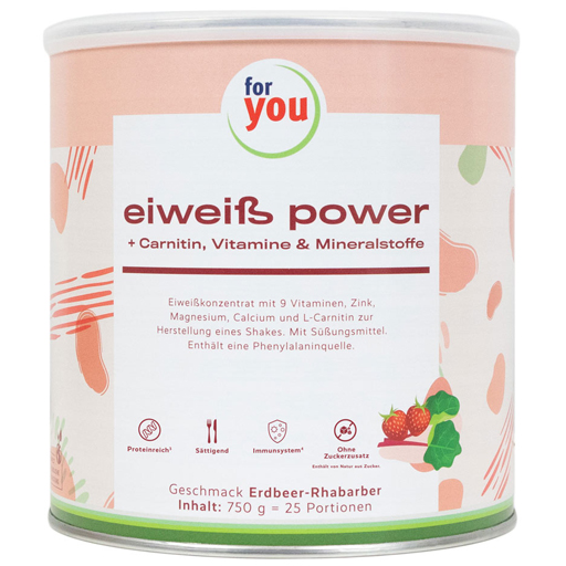 FOR YOU eiweiß power Erdbeere Pulver  750 g  Pulver