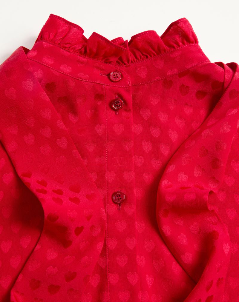 Crepe De Chine skjorte med La Cour De Coeur print