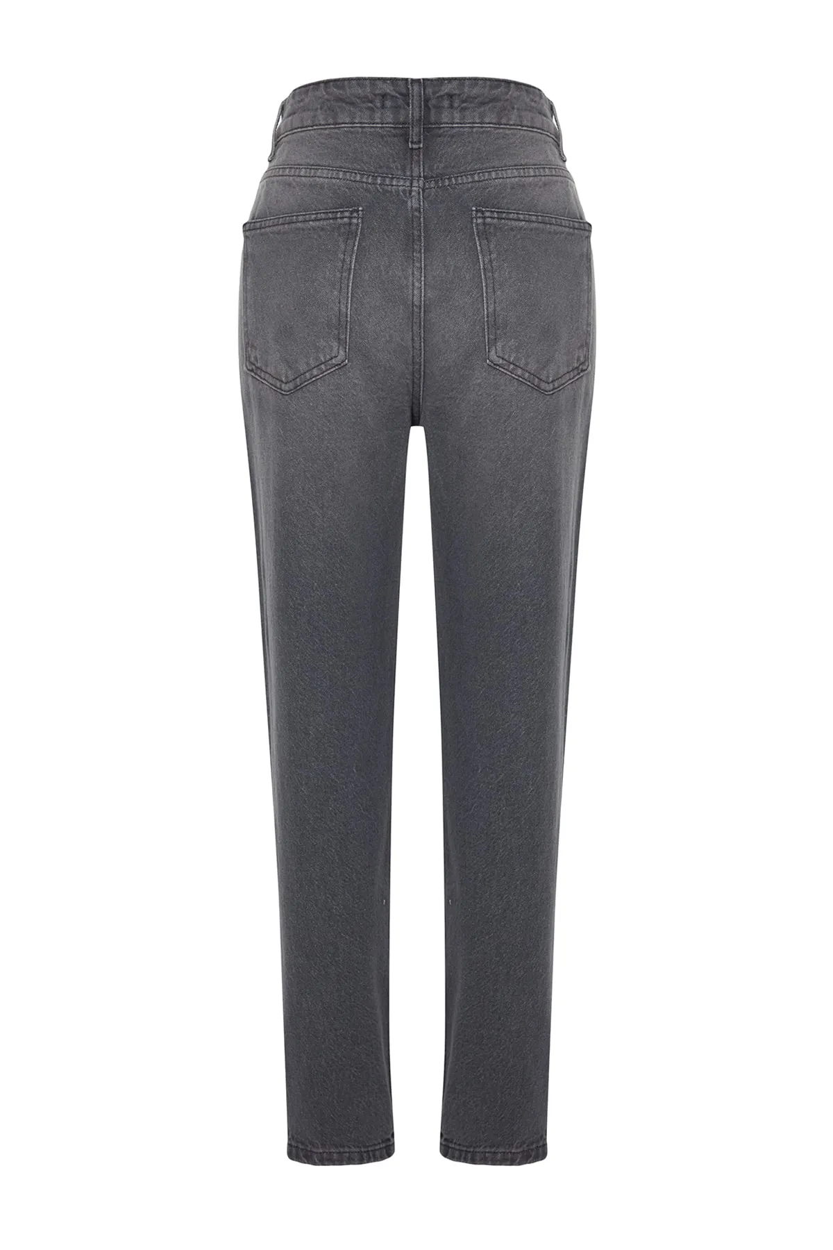 Trendyol Collection  Graue Mom-Jeans mit hoher Taille TWOAW24JE00076