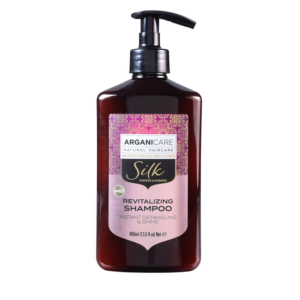 Arganicare Shampooing à la protéine de soie. Revitalisant  Pour tous types de cheveux