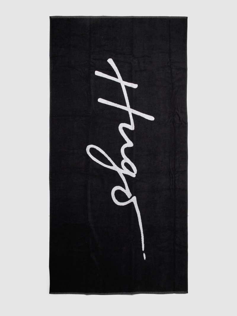 Handtuch mit Label-Detail in schwarz