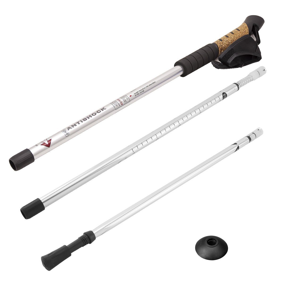 MidGard Nordic-Walking-Stöcke Teleskop Antischock Wanderstöcke aus Aluminiumlegierung mit Korkgriff (2 St)