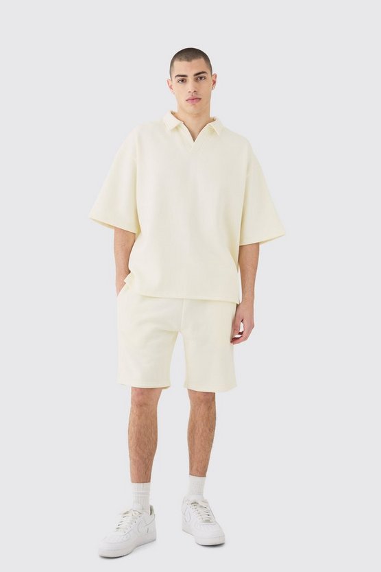 Oversize Rugby-Sweatshirt mit kurzen Ärmeln & Shorts