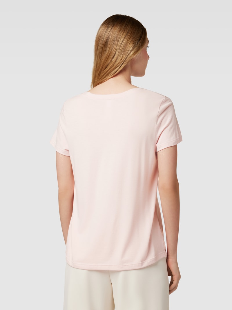 T-Shirt mit abgerundetem V-Ausschnitt Modell 'Sleep&Lounge' in hellrosa