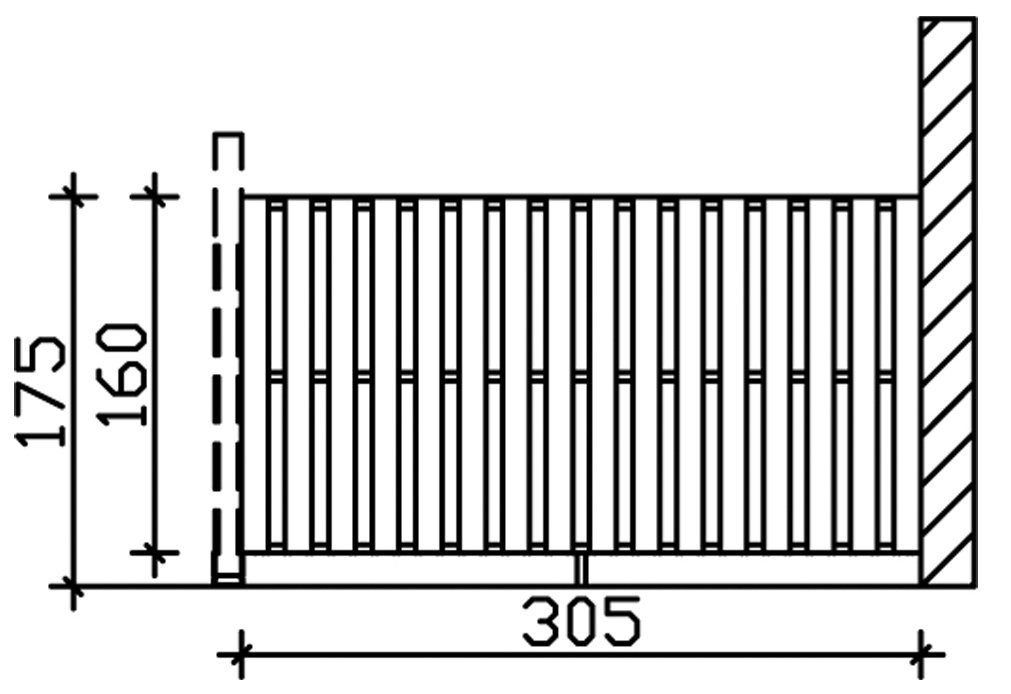 Skanholz Sichtschutzelement, passend für Terrassendach Rimini + Ravenna 350 cm Tiefe