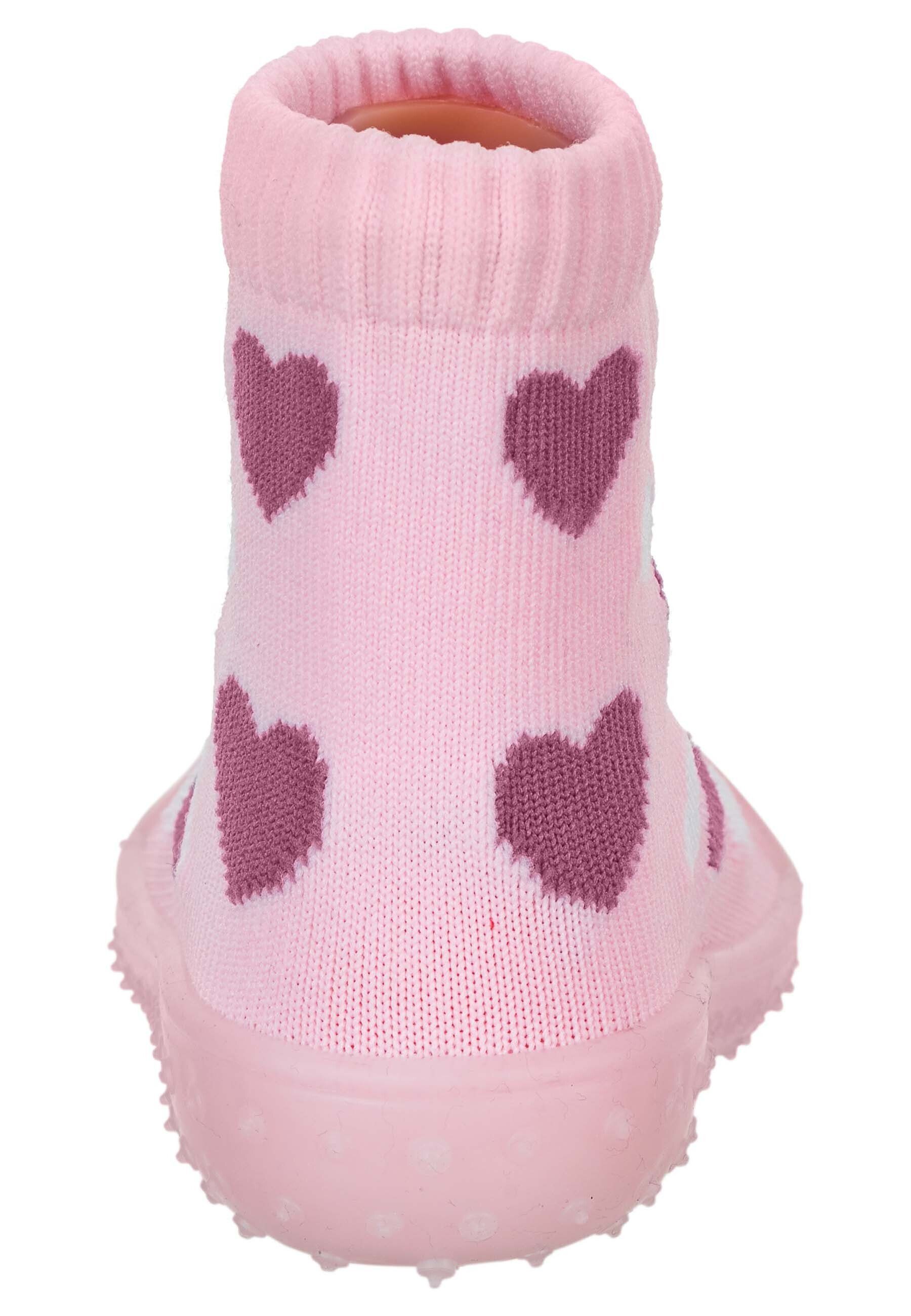 Sterntaler® Basicsocken Adventure-Socks Herzen (Fliesensocken mit Anti-Rutsch-Sohle und süßen Motiven) Rutschsocken mit Vollplüsch im Sohlenbereich, ABS- Söckchen