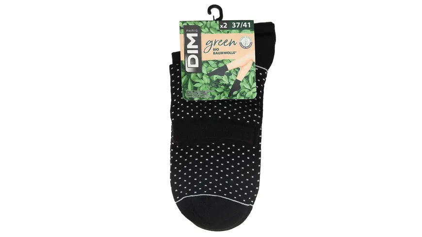 DIM Damen Kurzsocken aus Bio-Baumwolle 2er Pack noir