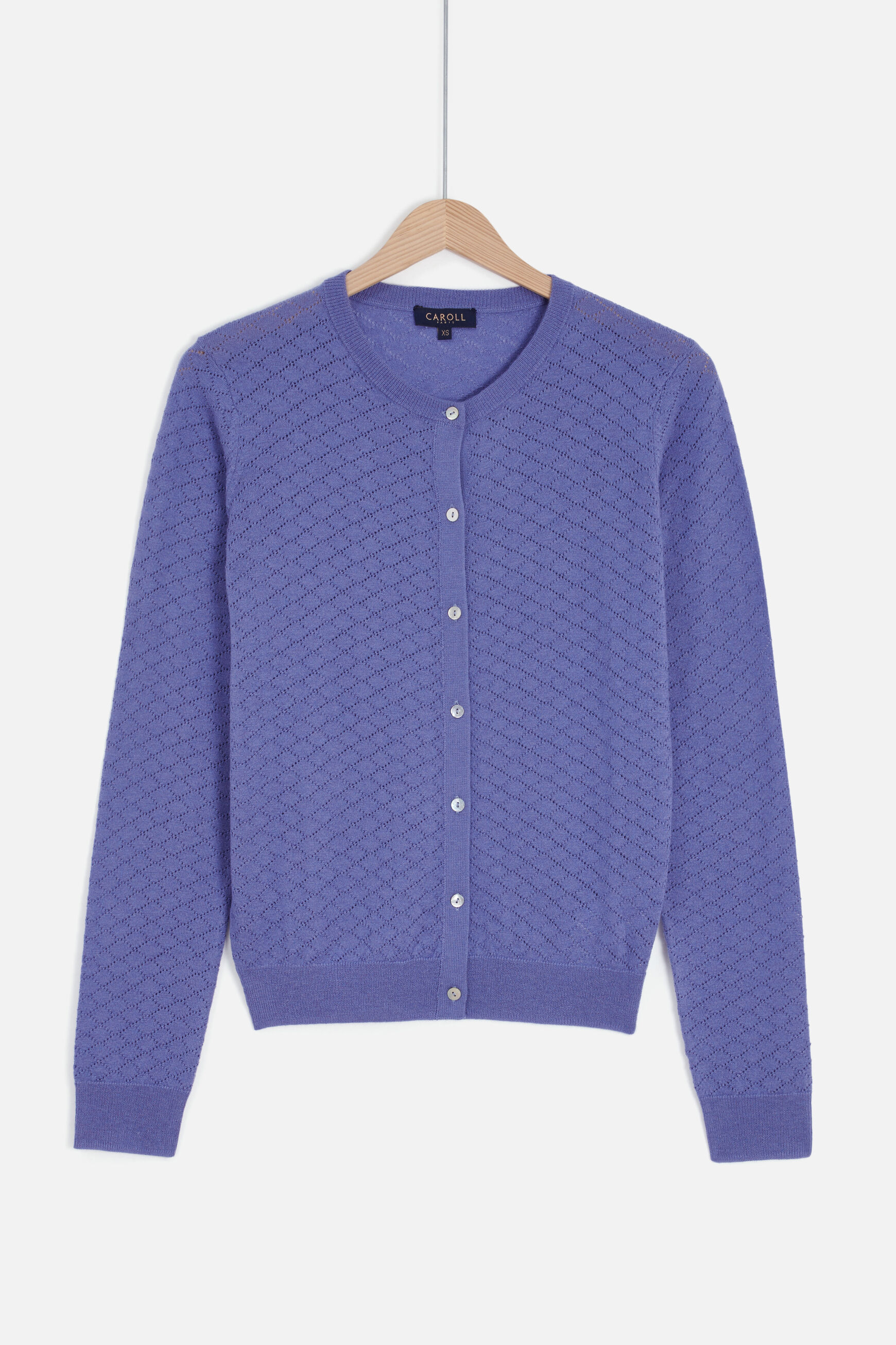 gilet capucine bleu violet femme