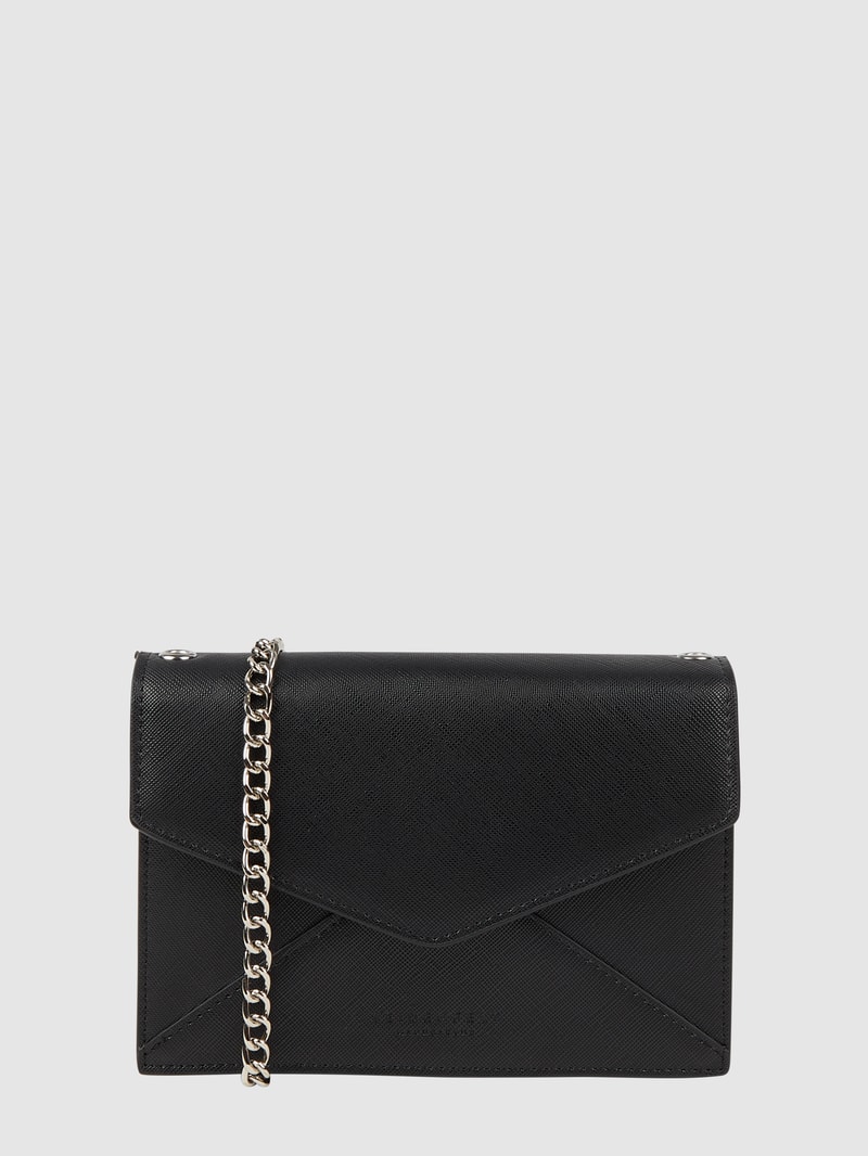 Crossbody Bag mit Saffiano-Struktur Modell 'Kira' in schwarz