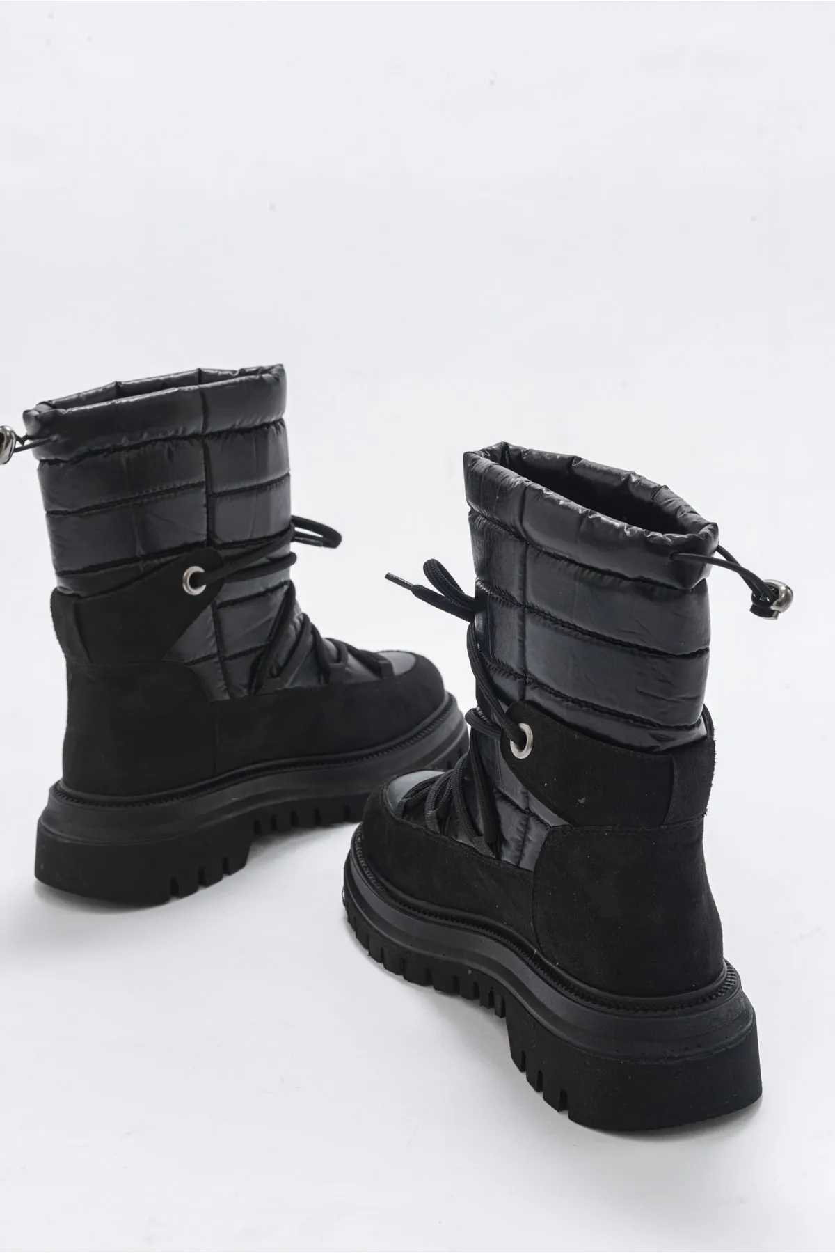 LuviShoes  Weld Damen-Schneestiefel aus schwarzem Wildleder