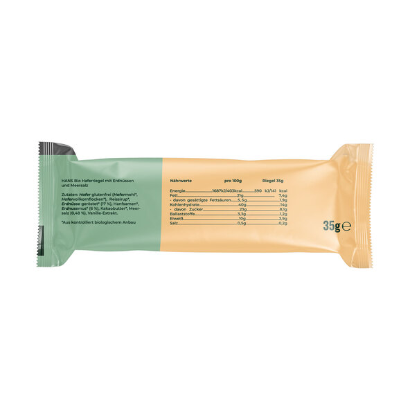 Vegane Bio Oat Bar, Salted Peanut, 16er Set (16 x 35g = 560g)