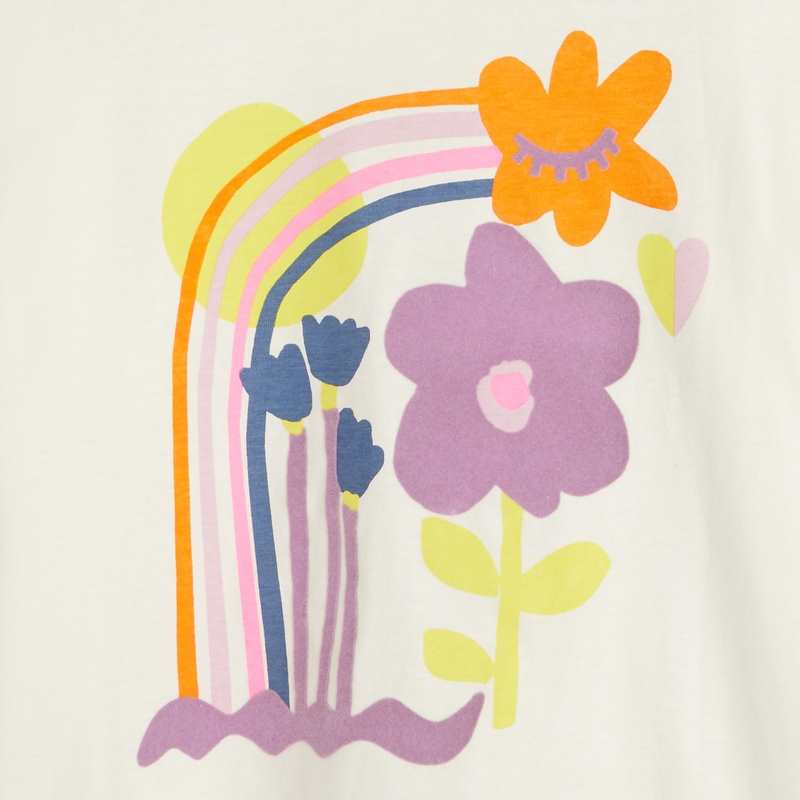 T-shirt fille blanc en coton recyclé Catimini