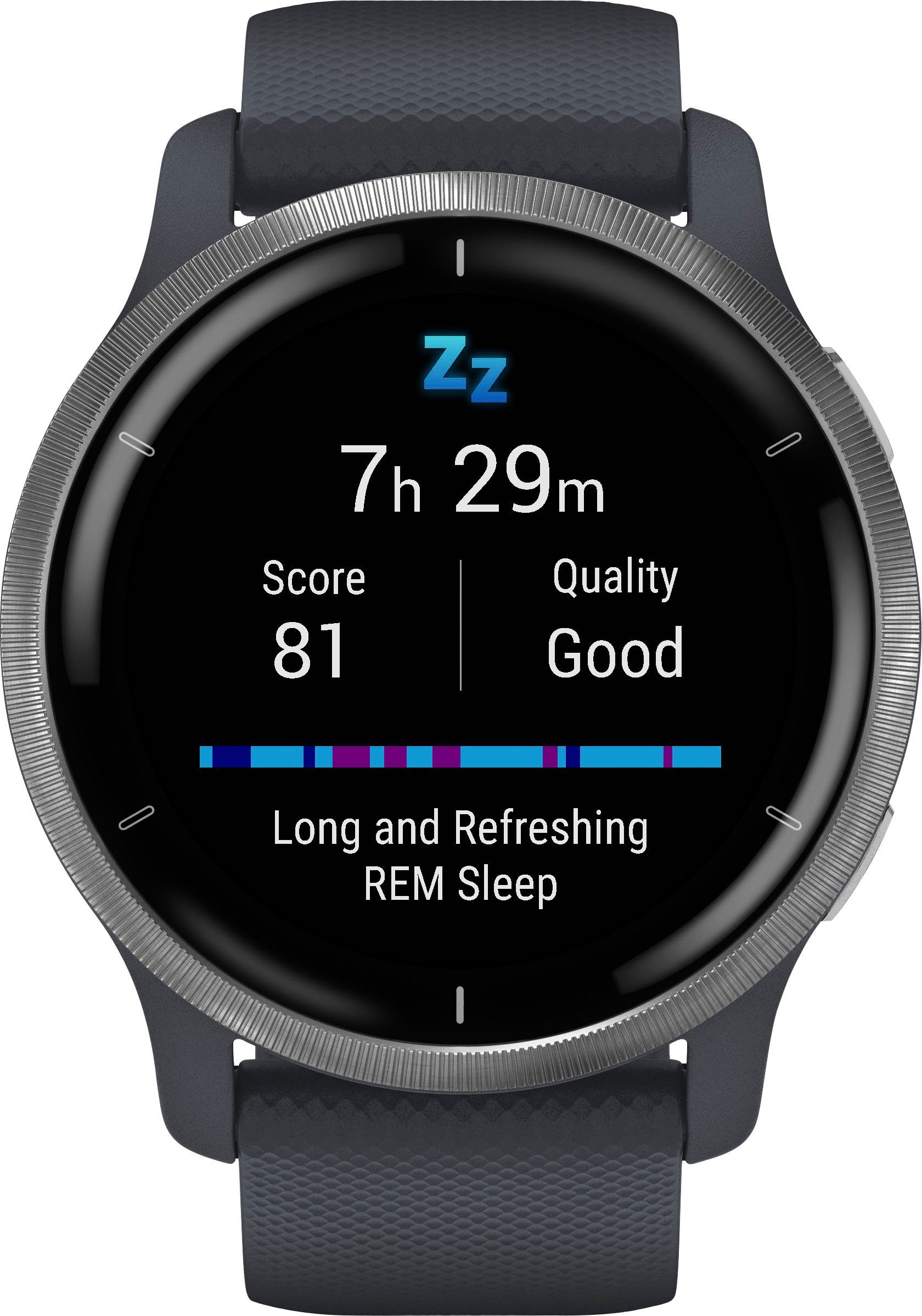Garmin Venu 2 Smartwatch (3,3 cm/1,3 Zoll), 25 vorinstallierten Sport-Apps