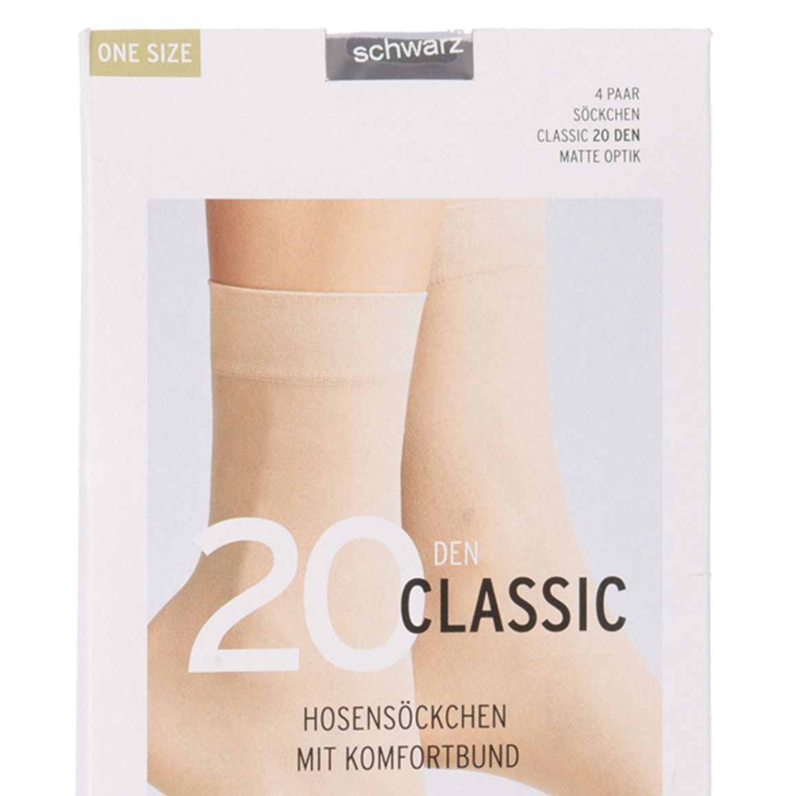 4 Paar Damen Feinstrumpfsocken mit 20 DEN