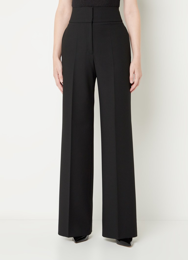 Pantaloni Himia cu talie înaltă, cu croi larg și buzunare laterale de la HUGO BOSS