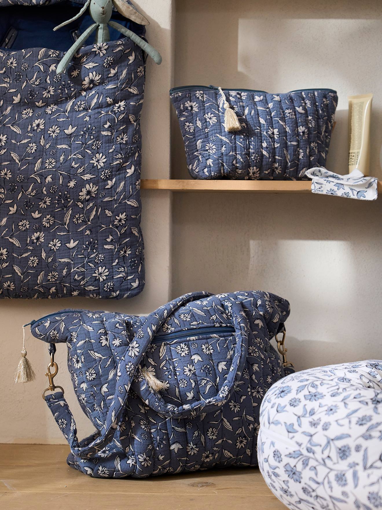 Vertbaudet Wickeltasche PLUME, personalisierbar - rosa/folklore blumen