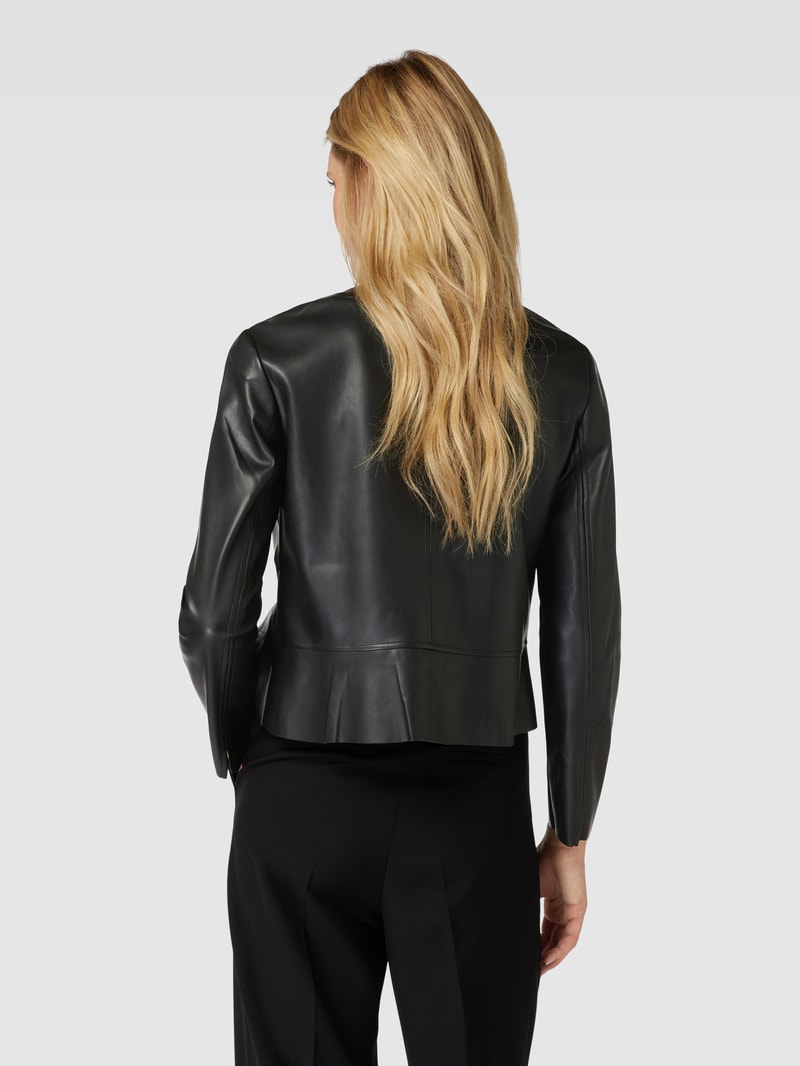 Jacke in Leder-Optik in schwarz