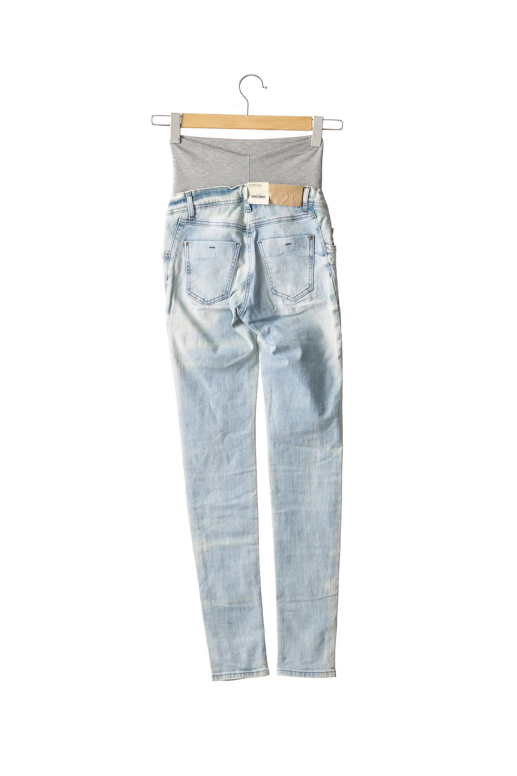 Love2wait Jeans Maternite Femme couleur bleu