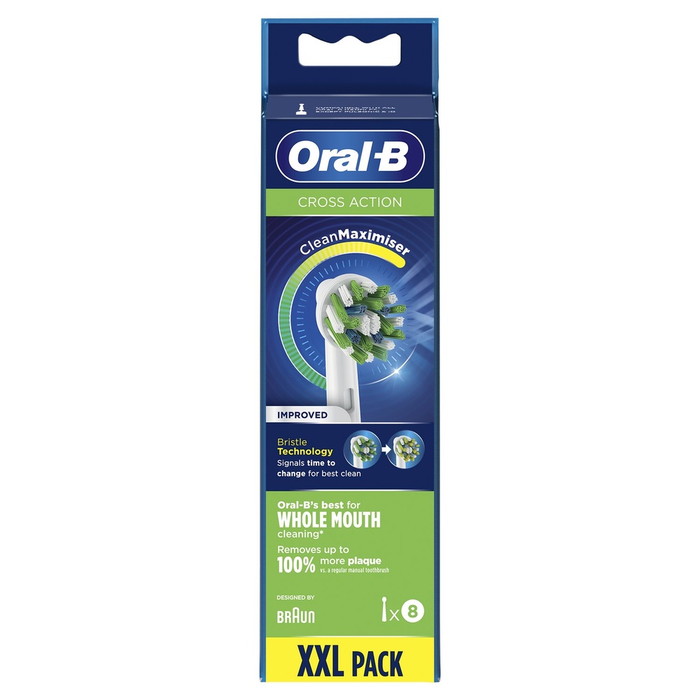 oral-b Oral-B CrossAction Brossette Avec CleanMaximiser, 8 Brossettes De Rechange