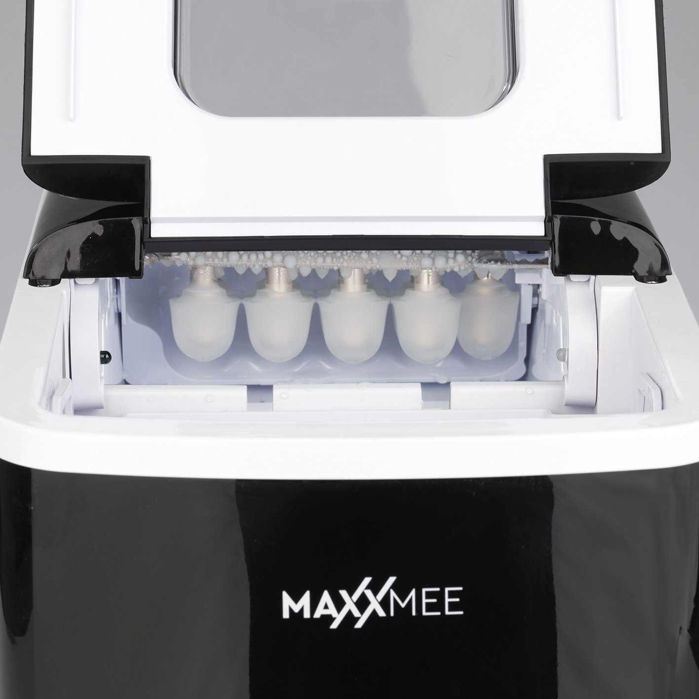 MAXXMEE Elektrischer Eiswürfelbereiter, Eiswürfelmaschine 9 Eiswürfel in ca. 8 Minuten schwarz
