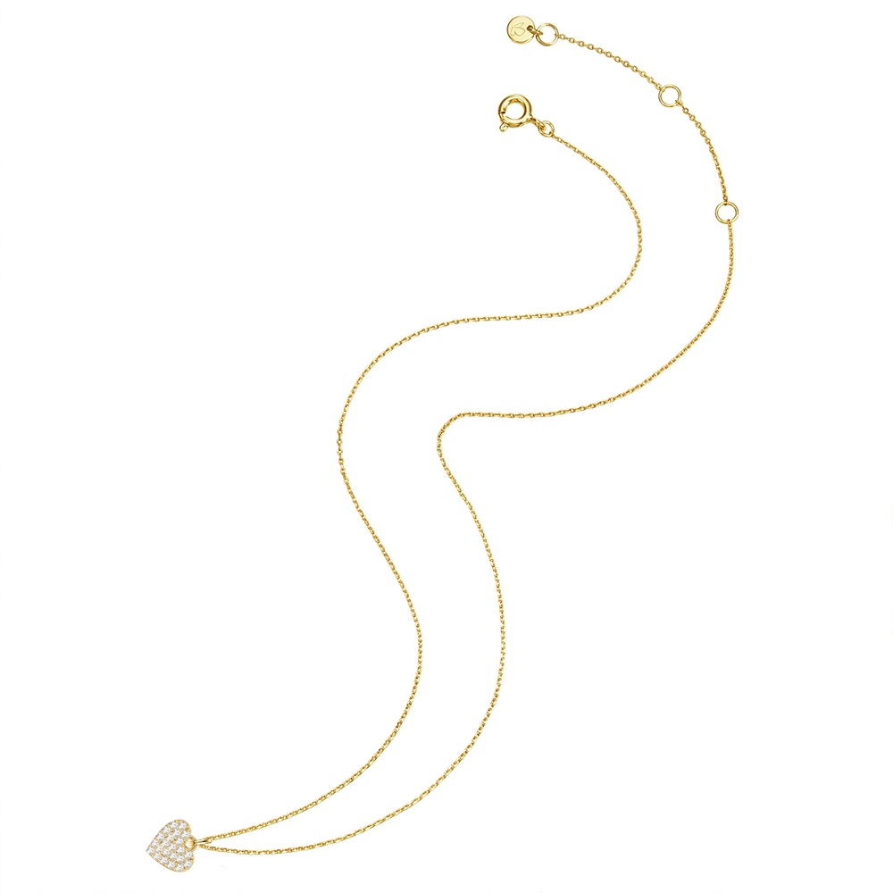 Glanzstücke München Collier en argent Coeur Argent sterling Oxyde de zirconium (CZ) en Or jaune collier