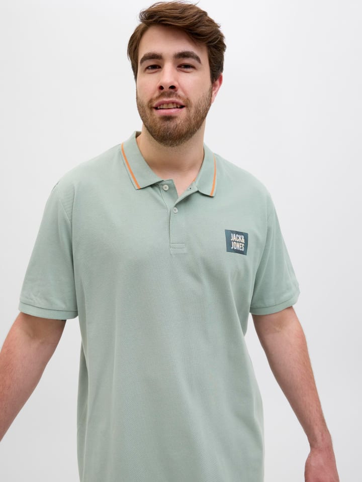 JACK & JONES PLUS Poloshirt in Iceberg Green günstig kaufen