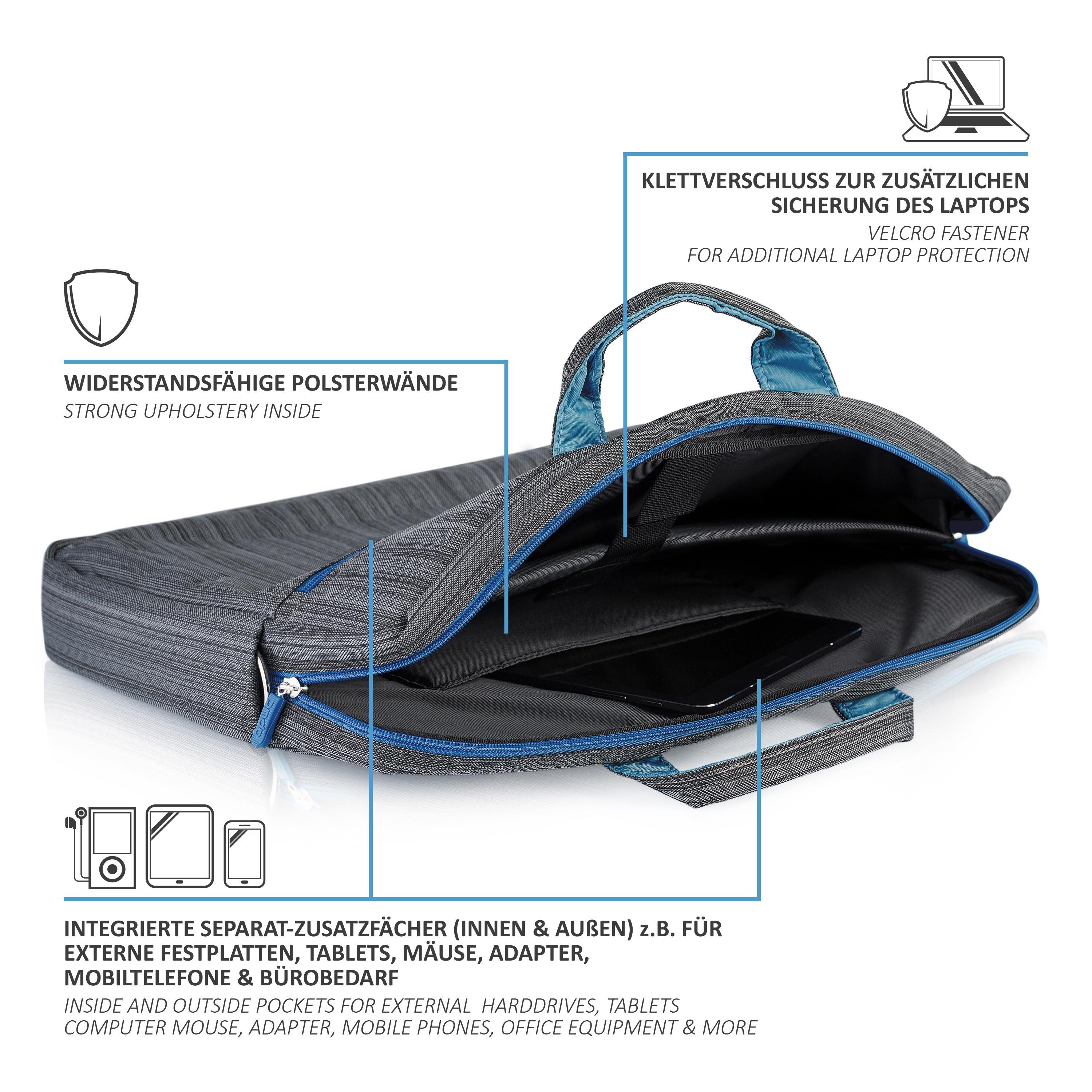 Aplic Laptoptasche, Notebooktasche mit Zubehörfächern für Laptops bis 17,3