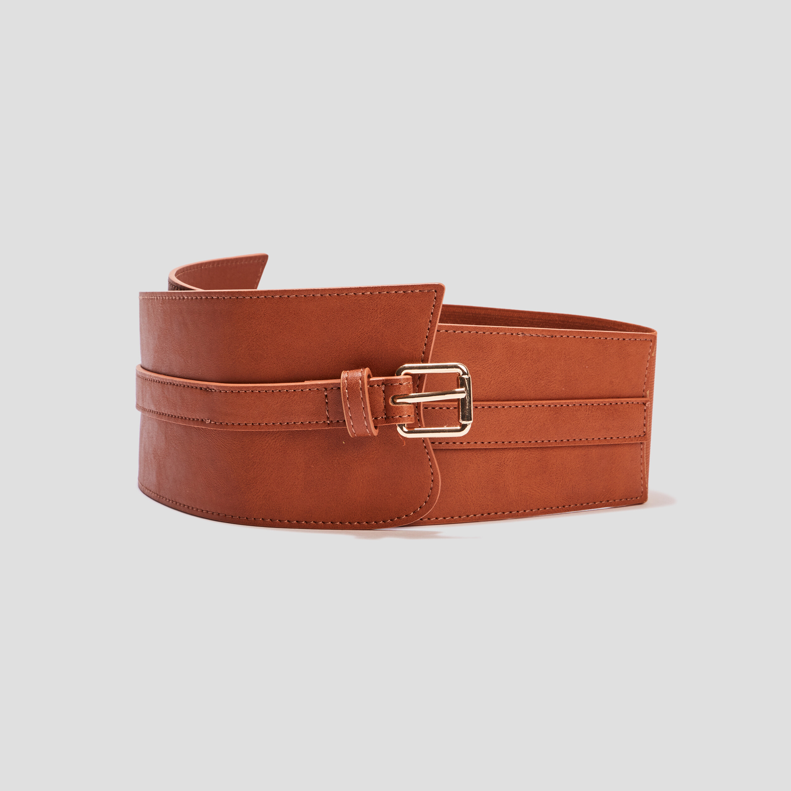 Ceinture large avec boucle camel femme | La Halle