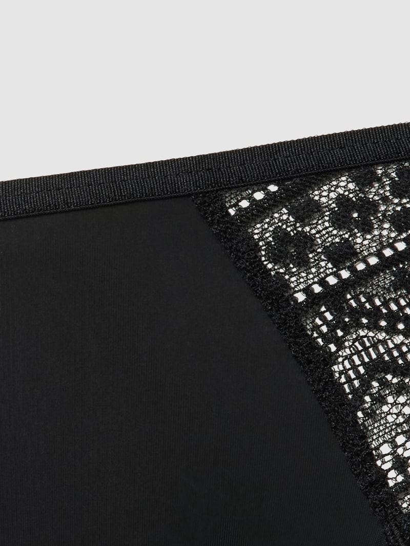 Slip mit Spitzenbesatz Modell 'EVERYDAY LACE' in schwarz