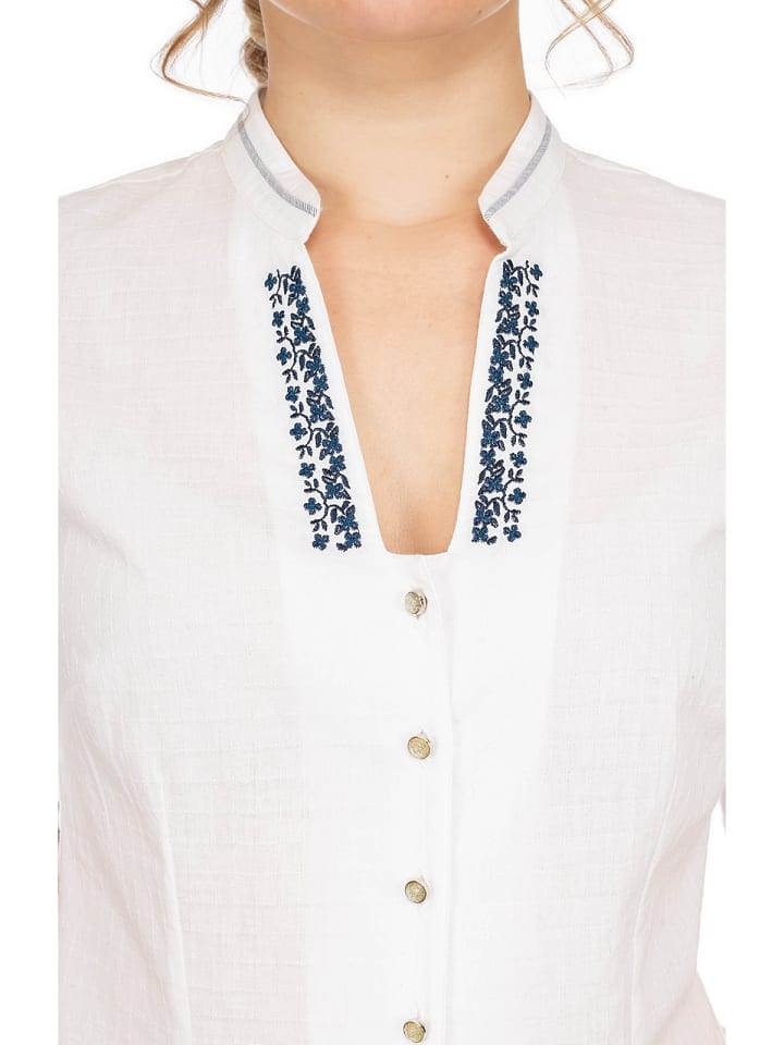 Spieth & Wensky Bluse ANJA in weiß-blau günstig kaufen