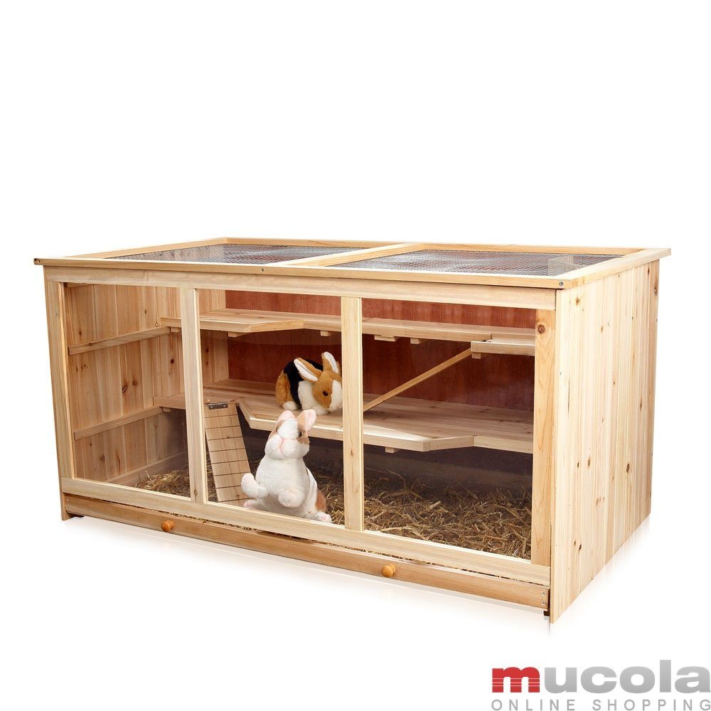 Mucola Kleintierkäfig Kleintierkäfig Nagerkäfig Hamsterkäfig Mäusekäfig Rattenkäfig Holz, drei Stockwerken