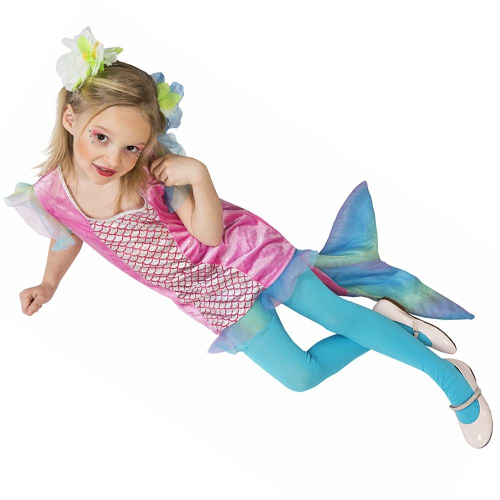 Funny Fashion Kostüm Meerjungfrau Mariella Kostüm für Mädchen - Kinderkostüm Blau Rosa