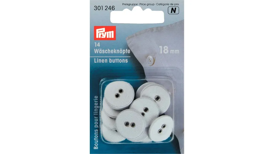 Prym Wäscheknöpfe Leinen 24'' 18 mm weiß