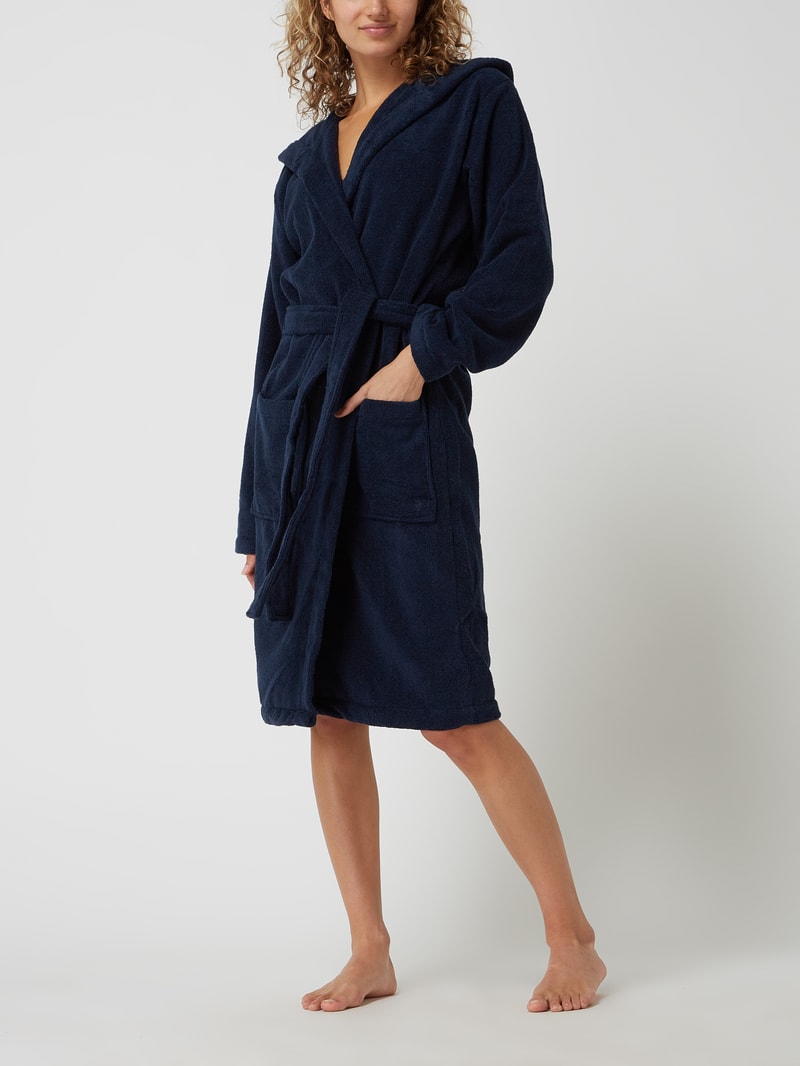 Bademantel aus Frottee in marineblau