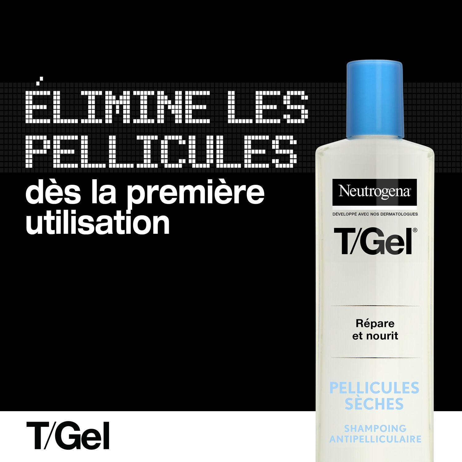 Neutrogena SHAMPOOING NEUTROGENA® T/GEL Shampoing Antipelliculaire Pellicules Sèches, Cheveux Secs et Abîmés 250 ml