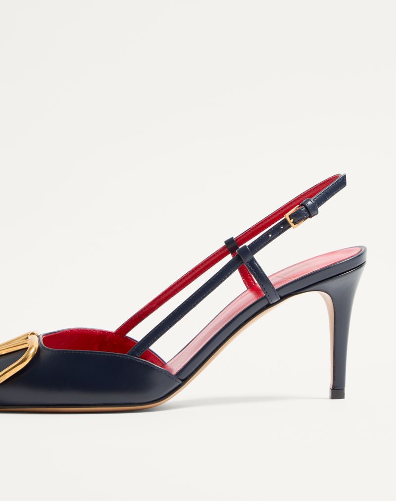 VLogo Signature Slingback Decote em pele de bezerro 80 mm