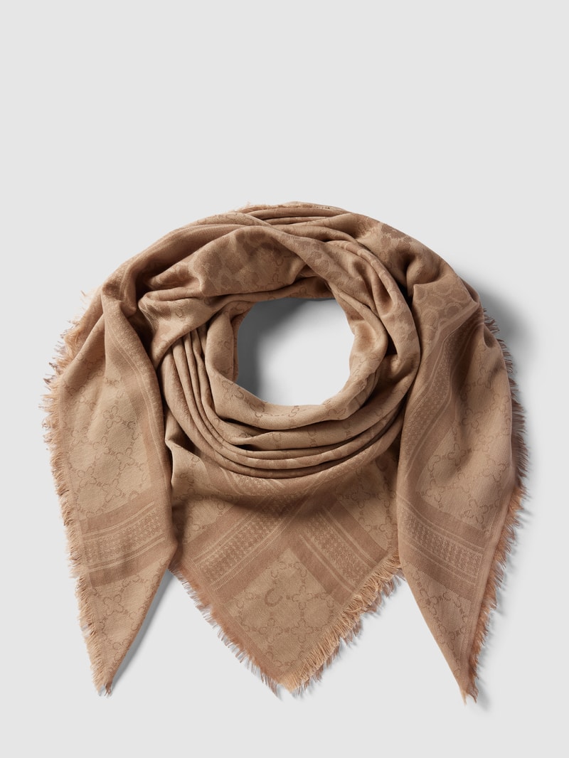 Schal mit Allover-Muster Modell 'Stola' in camel