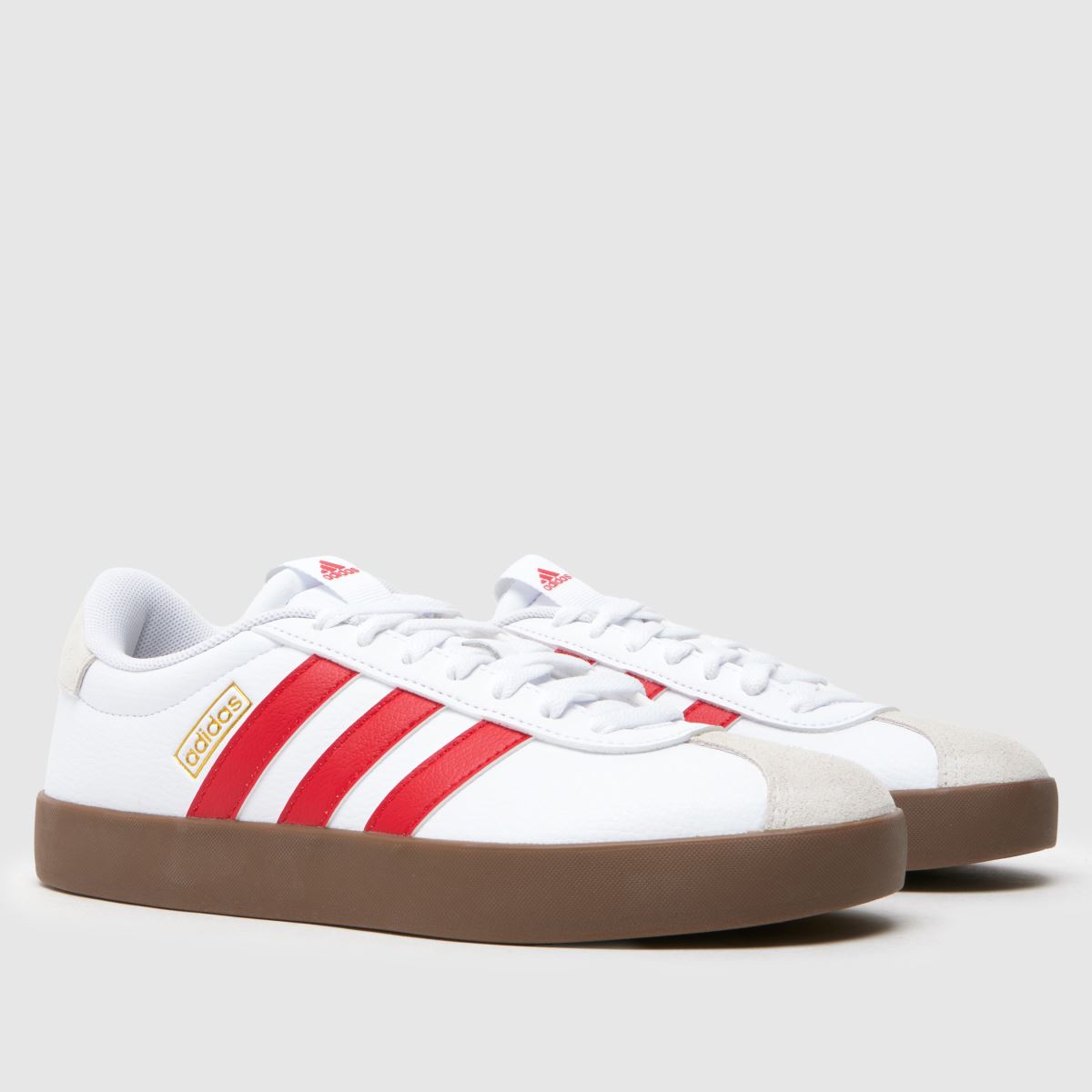 adidas vl court 3.0 träningsskor i vitt och rött