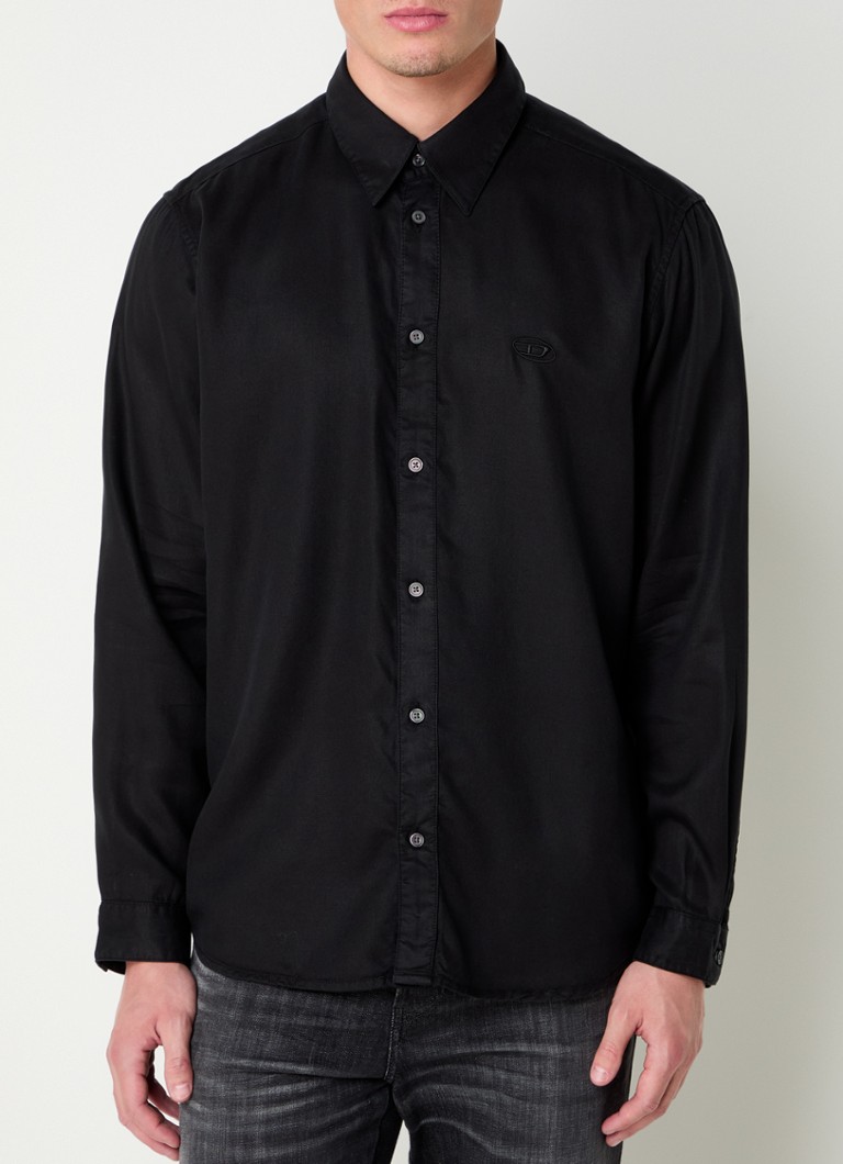 Camisa Diesel S-Simply-C em lyocell com bordado do logotipo