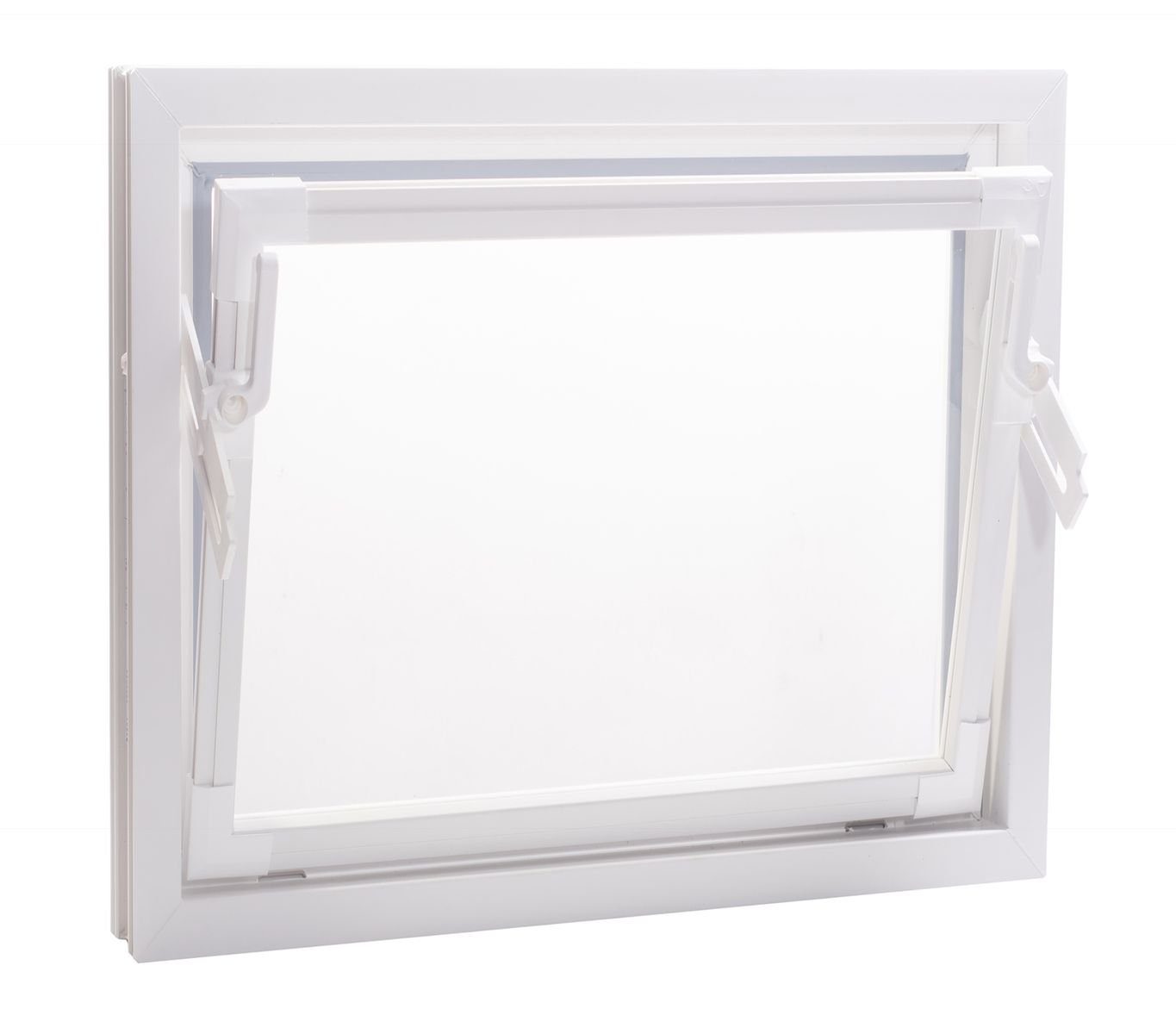ACO Severin Ahlmann GmbH & Co. KG Kellerfenster ACO 50x50cm Nebenraumfenster Fenster Kippfenster weiß Kellerfenster Einfachglas, wärmeisolierende Kunststoff-Hohlkammerprofile