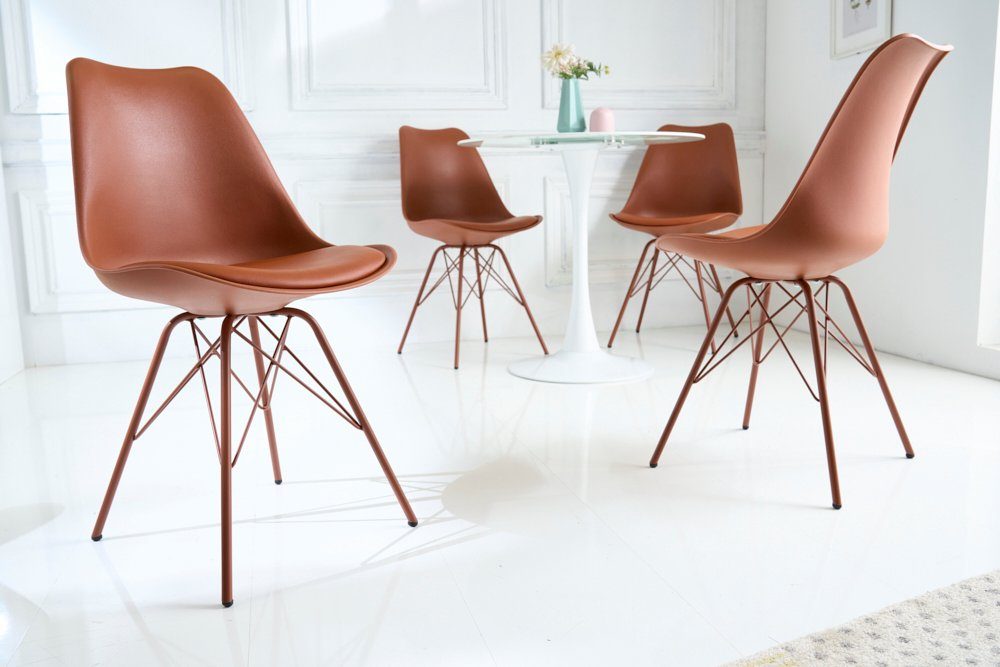 riess-ambiente Polsterstuhl SCANDINAVIA MEISTERSTÜCK kupferbraun (1 St), Esszimmer · Kunstleder · Metall · Retro