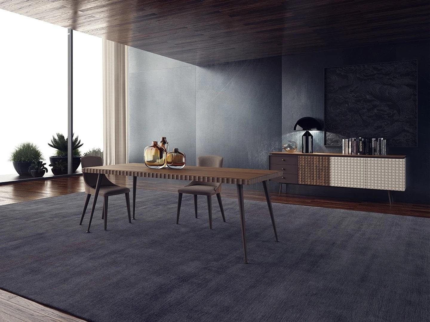 JVmoebel Esszimmer-Set Einrichtung Esstisch Stühle Set Design Tisch Esszimmer Sideboard, (6-St., 1x Esstisch + 4x Stühle + 1x Sideboard), Made in Europa