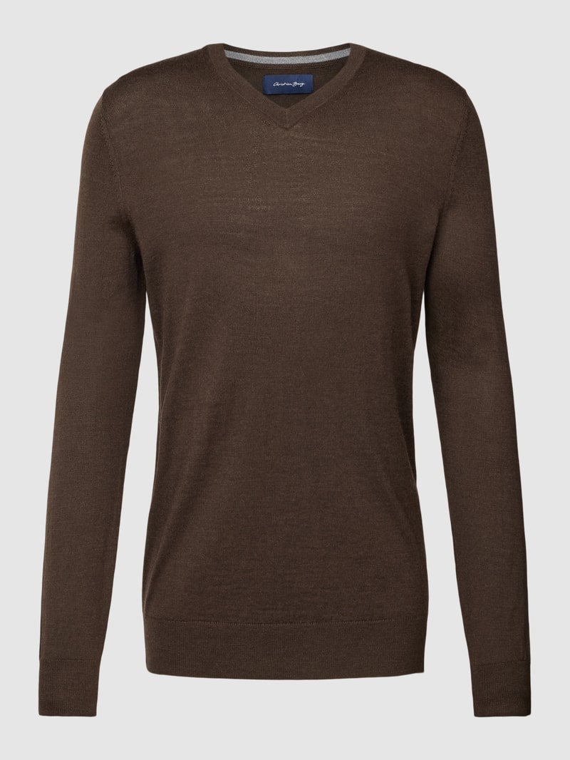 Strickpullover in dunkelbraun