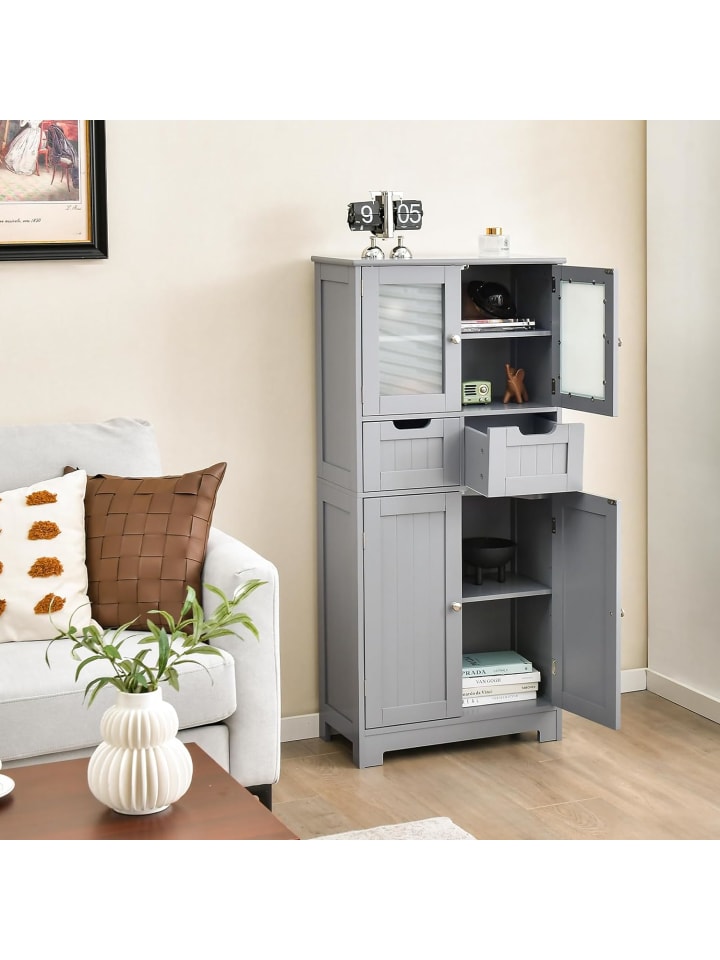 COSTWAY Badschrank mit 2 Schubladen in Grau günstig kaufen onesize