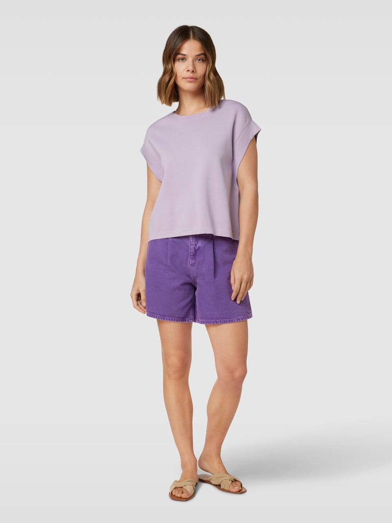 Jeansshorts mit Leinen-Anteil in mauve