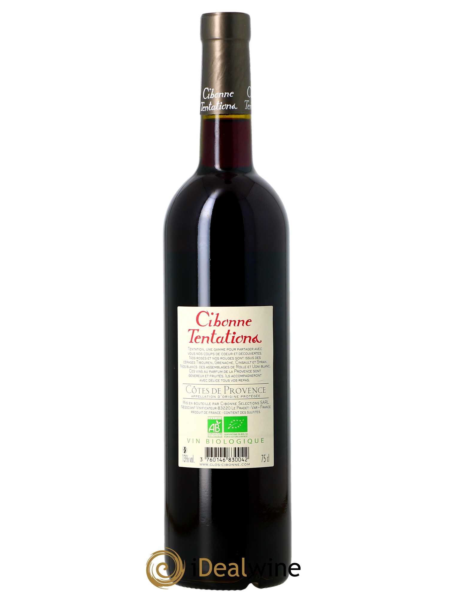 Côtes de Provence Clos Cibonne Tentations  2021 - Lot de 1 Bouteille