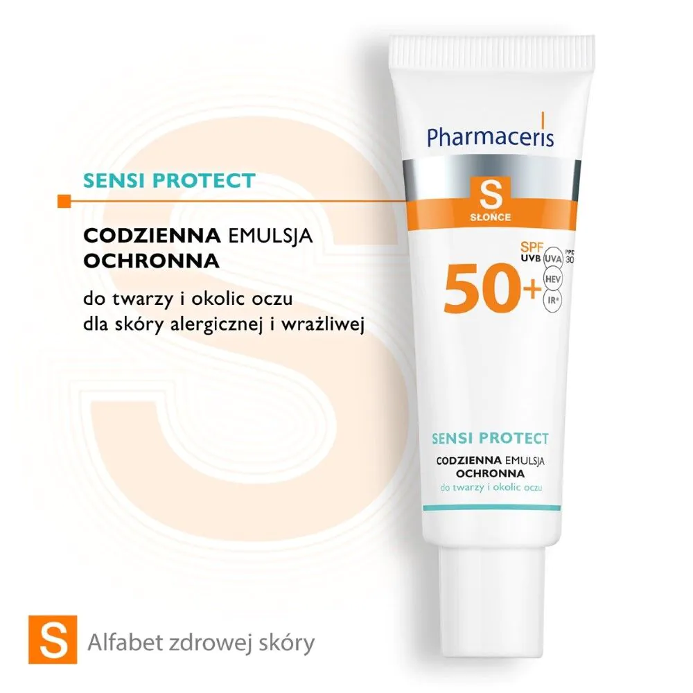Pharmaceris S Sensi Protect Dagelijkse Beschermende Emulsie voor Gezicht en Oogcontour SPF50+