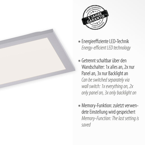 LED-Deckenleuchte Flat, 100 x 25 cm